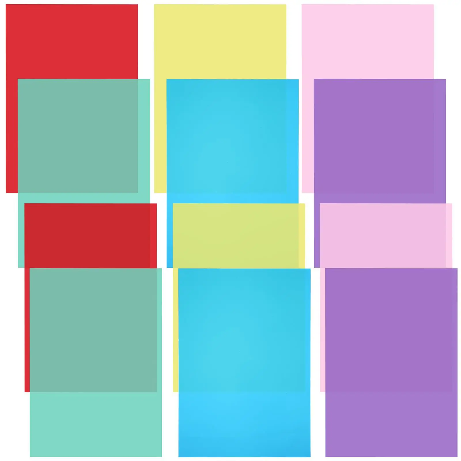 

12 Pcs Colored PET Film 29 7x21 cm Red Pink Purple Green High Transparency Light Filters Photography Stage Lighting