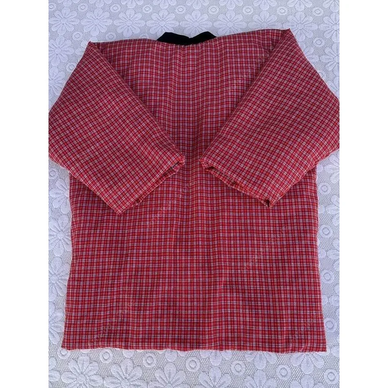 النمط الياباني الشتاء Hanten سترة المرأة معطف كيمونو دافئ الأحمر منقوشة فضفاضة المتسكعون التعادل إغلاق مبطن جيوب سترة #2