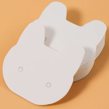 50pcs 3.5x3.5cm 고양이 귀걸이 귀 스터드 디스플레이 카드 목걸이 쥬얼리 포장 골판지