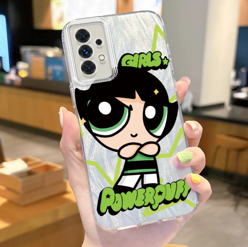 The P-Powerpuff Girls Case for Samsung Galaxy S24 S23 Ultra Plus S21 FE A73 A72 A71 A54 A53 A52 A51 A50 A34 A33 A32 4G 5G Cover