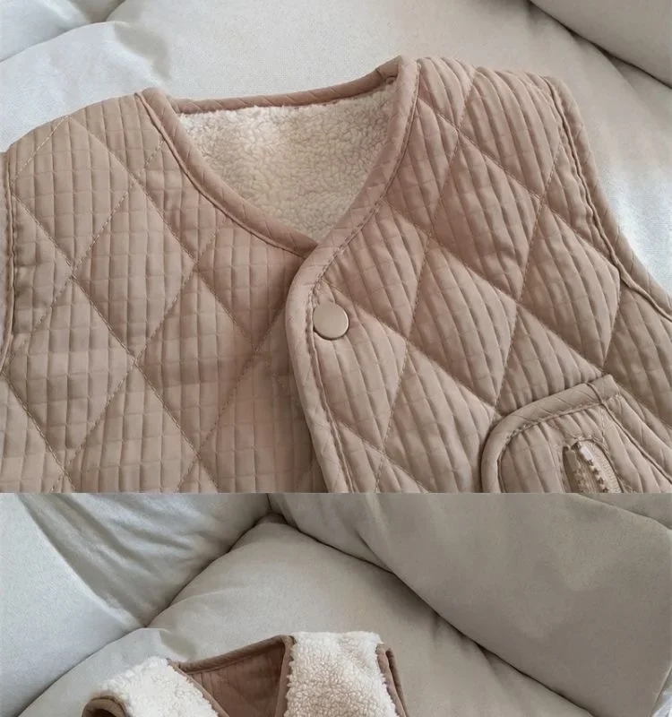 Neue Kinder-Herbst-Winter-Fleece-Weste, Wendeweste für Mädchen und Jungen, Leichte Ärmellose Kinderweste zum Schichten, Trendige Schul- und Freizeitweste – Detail 27