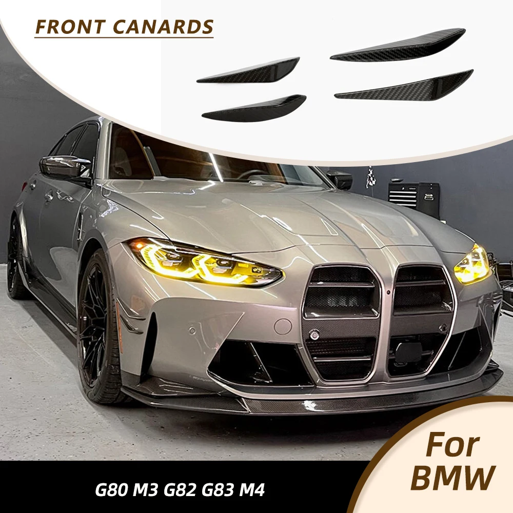 

Передние рампы автомобиля, разветвители, накладки для BMW G80 M3 G82 G83 M4 2021 2022, передний бампер автомобиля, комплекты кузова Canard Racing, сухое углеродное волокно