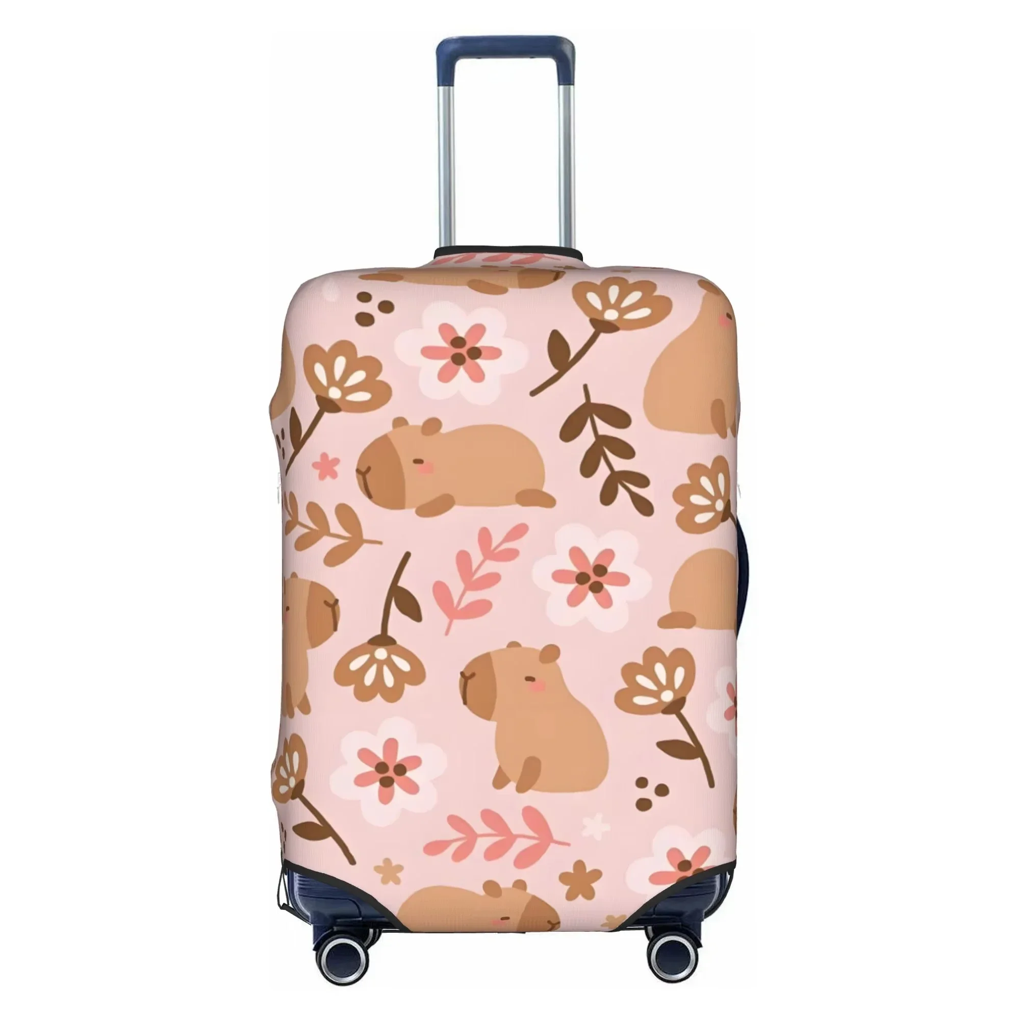 Cute Capybara Cartoon Print Luggage Cover Elastic Suitcase Protector Dustproof Anti Scratch Travel