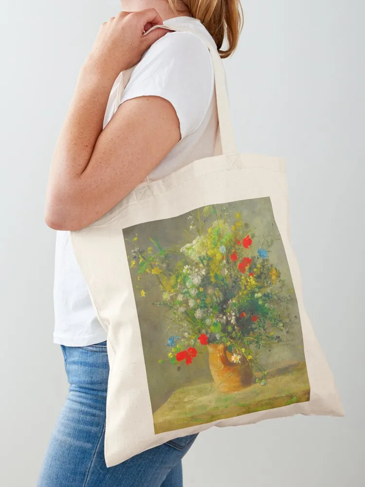

HD Renoir - Flowers in a Vase 1866 Tote Bag shopper bag women bags woman 2025 Eco bag the tote