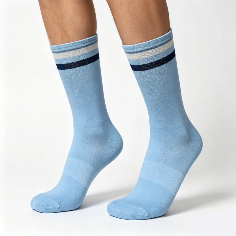 Striped Professional Cycling Mid Length Couple Socks Outdoor Comfortable Wear Resistant Sweat Absorbing Breathable Sports Socks - view 4