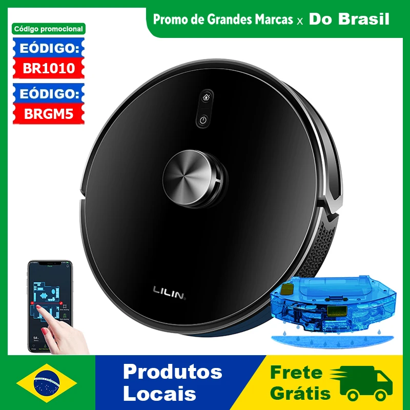 LILIN X6 /Liectroux Robô aspirador de pó com Navegação LiDAR, combin, combinação de limpeza a seco e a úmido, sucção de 6500Pa, mapa de vários andares, esfregão úmido em forma de Y, limpeza de carpete com reforço turbo