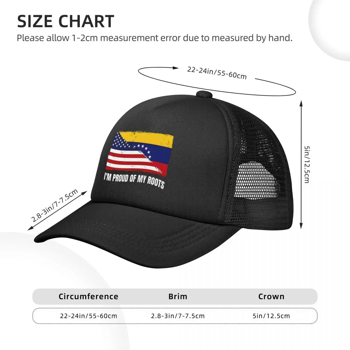 Proud Venezuela Flag Foam Mesh Trucker Hat Outfit for Unisex Adjustable Baseball Cap Mesh-Back Summer Cooling Hats