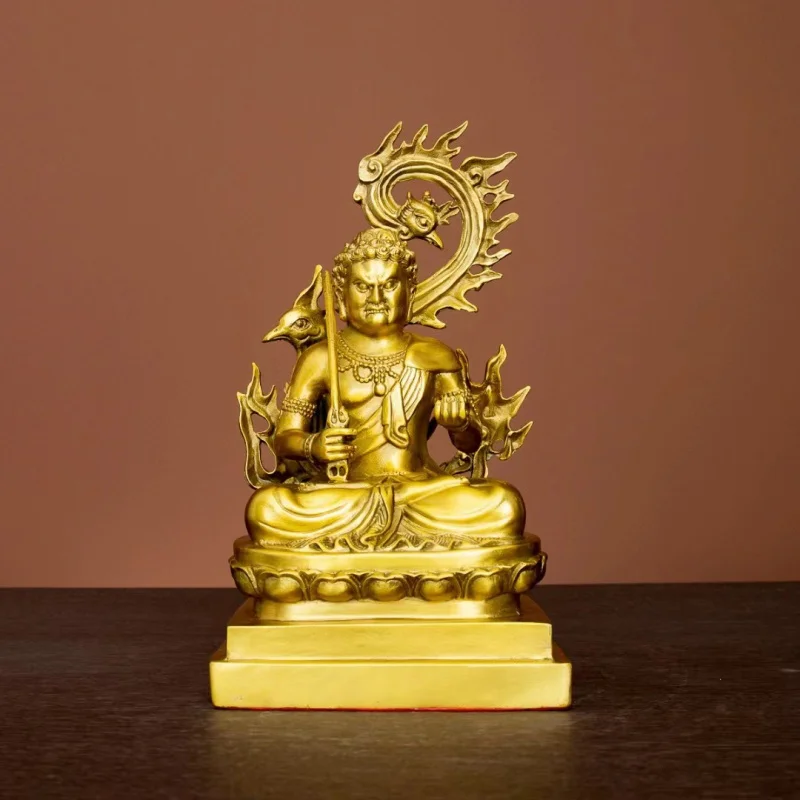 

Pure Brass Acalanatha Buddha Statue Protection Law Chicken Zodiac Guardian Mahamayuri Bodhisattva Home Living Room Worship