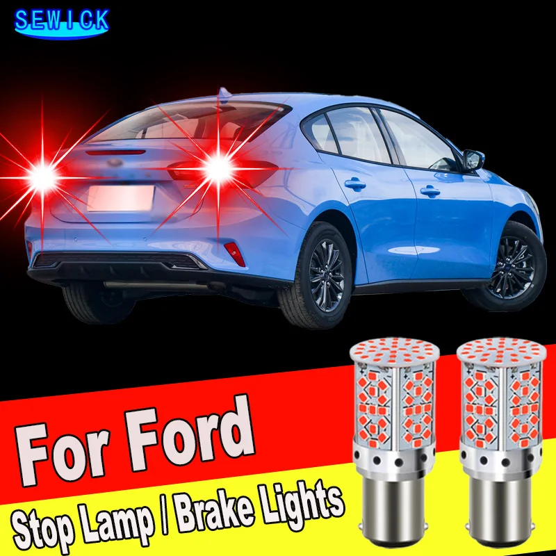 

2pcs LED Brake Stop Lights Blubs No Cansbu For Ford Focus MK3 Van Turnier Galaxy KA Kuga MK2 Mondeo MK4 BA7 Ranger S-MAX