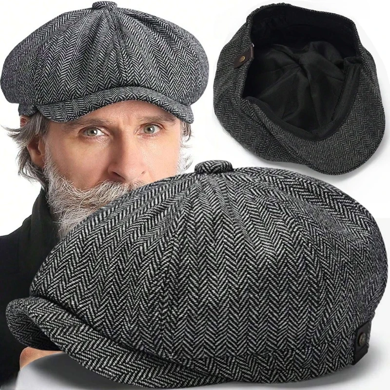 

New Men Casual Newsboy Hat Spring Summer Thin Retro Beret Hat Wild Casual Hats Unisex Octagonal Cap Fashion Hip Hop Caps Gorras