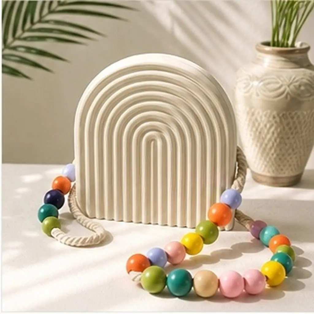 2Pcs Curtain Tiebacks Natural Wood Beads Decorative Holdbacks for Living Room Bedroom Dining Room Office Drapery Strap