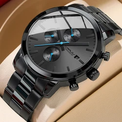 Crrju Fashion Business Heren Horloges Met Roestvrij Staal Waterdicht Chronograaf Quartz Horloge Voor Mannen, Auto Date