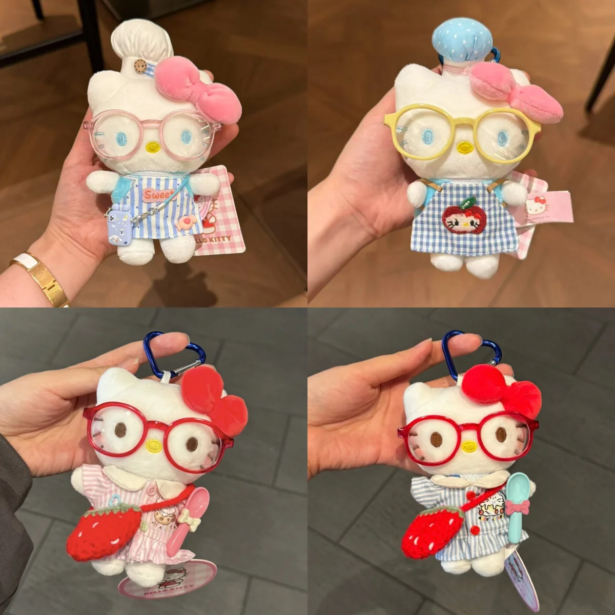 アニメサンリオハローキティぬいぐるみペンダントおもちゃかわいい子猫車バッグ装飾キーホルダーぬいぐるみ誕生日女の子のための絶妙なギフト