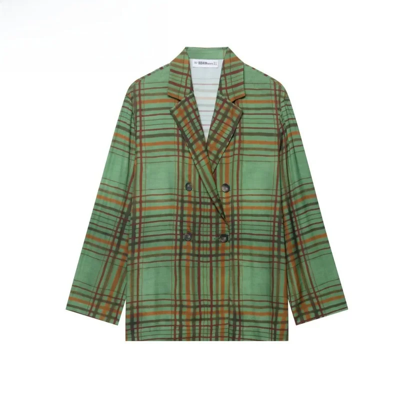 

Faionable Plaid Drapey Suit Jaet And Straight Leg Pants Women's Autumn 2025 New Arrival Two Piece Set European Sle Adult