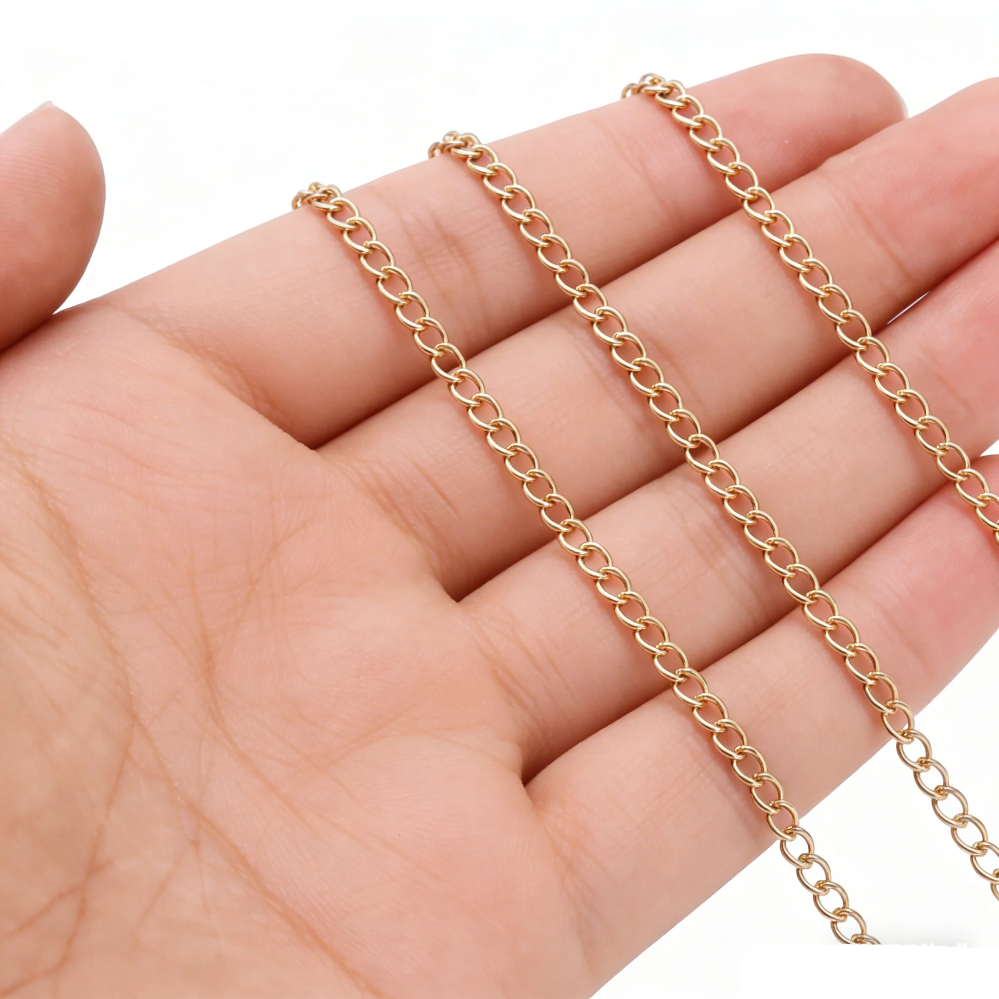 10 meters width 3.6MM Gold Silver Stainless Steel Necklace Extended Chain Link Chains Jewelry Accessories