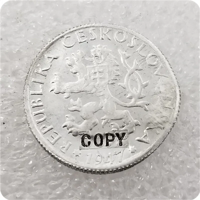 1947 czechoslovakia 1 koruna aluminum Coin COPY Challenge Pocket Coins Christmas Gifts