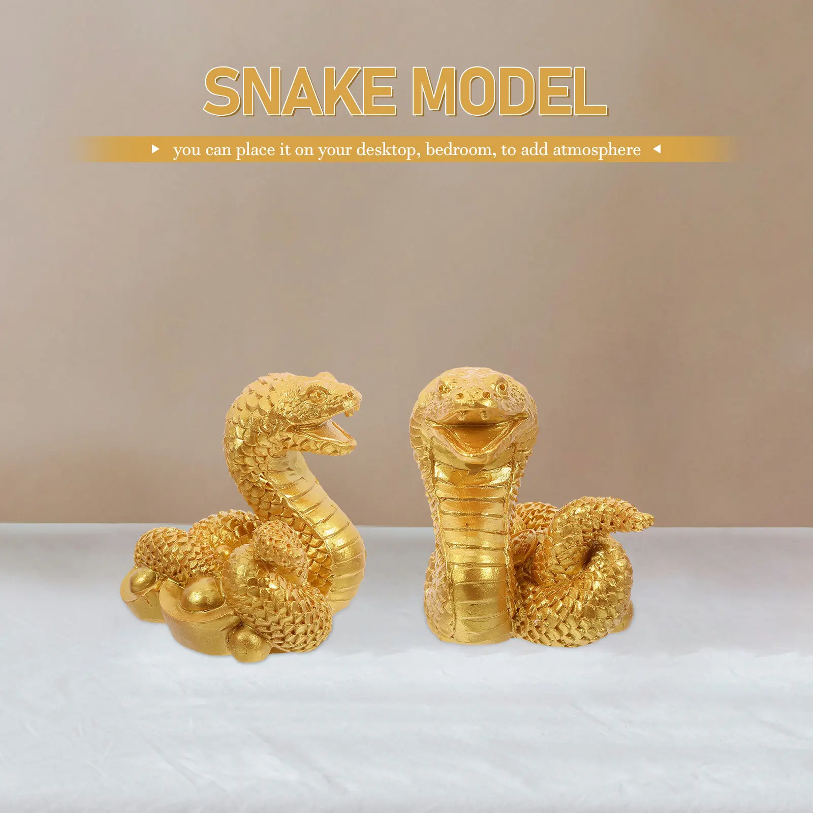 Lifelike Resin Snake Sculpture Craft Decoration Mini Snake Statue Desktop Outdoor Garden Yard Balcony Resin Craft Ornament
