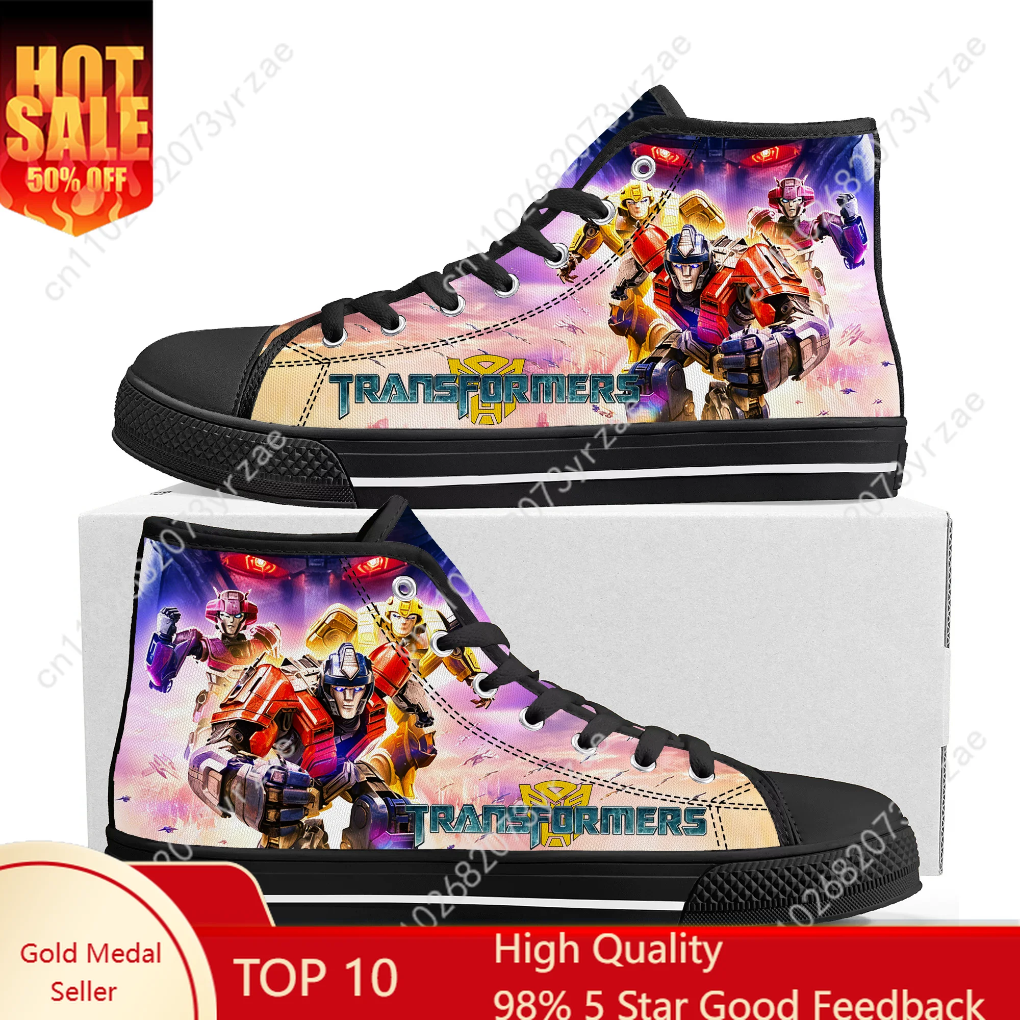 

Transformers High Top Sneakers Mens Womens High Quality Lightweight Canvas Shoes Hiking Casual Sneaker Custom Shoe