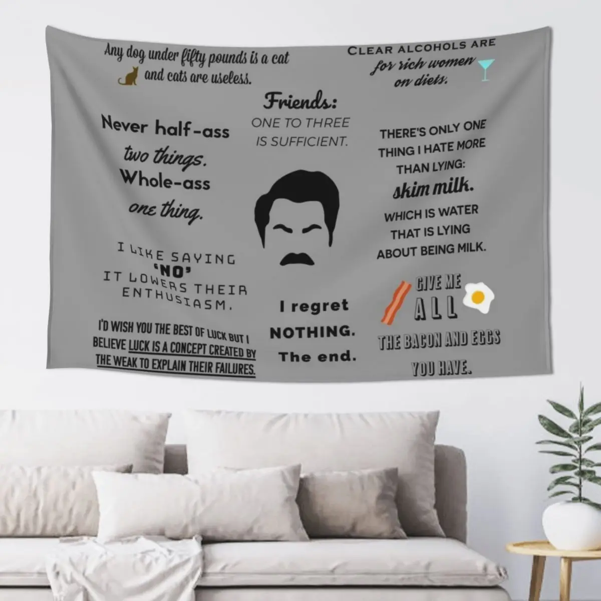 

Ron Swanson - Quotes Tapestry Home Supplies Decor For Room Art Mural Tapestry