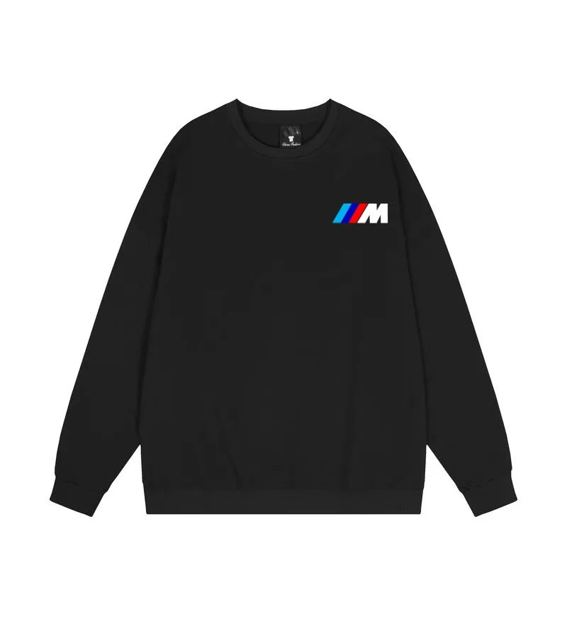 

BMW Мужская осенне-зимняя свободная повседневная толстовка, шерстяной трикотаж с узором BMW, фирменный пот с длинным рукавом и круглым вырезом