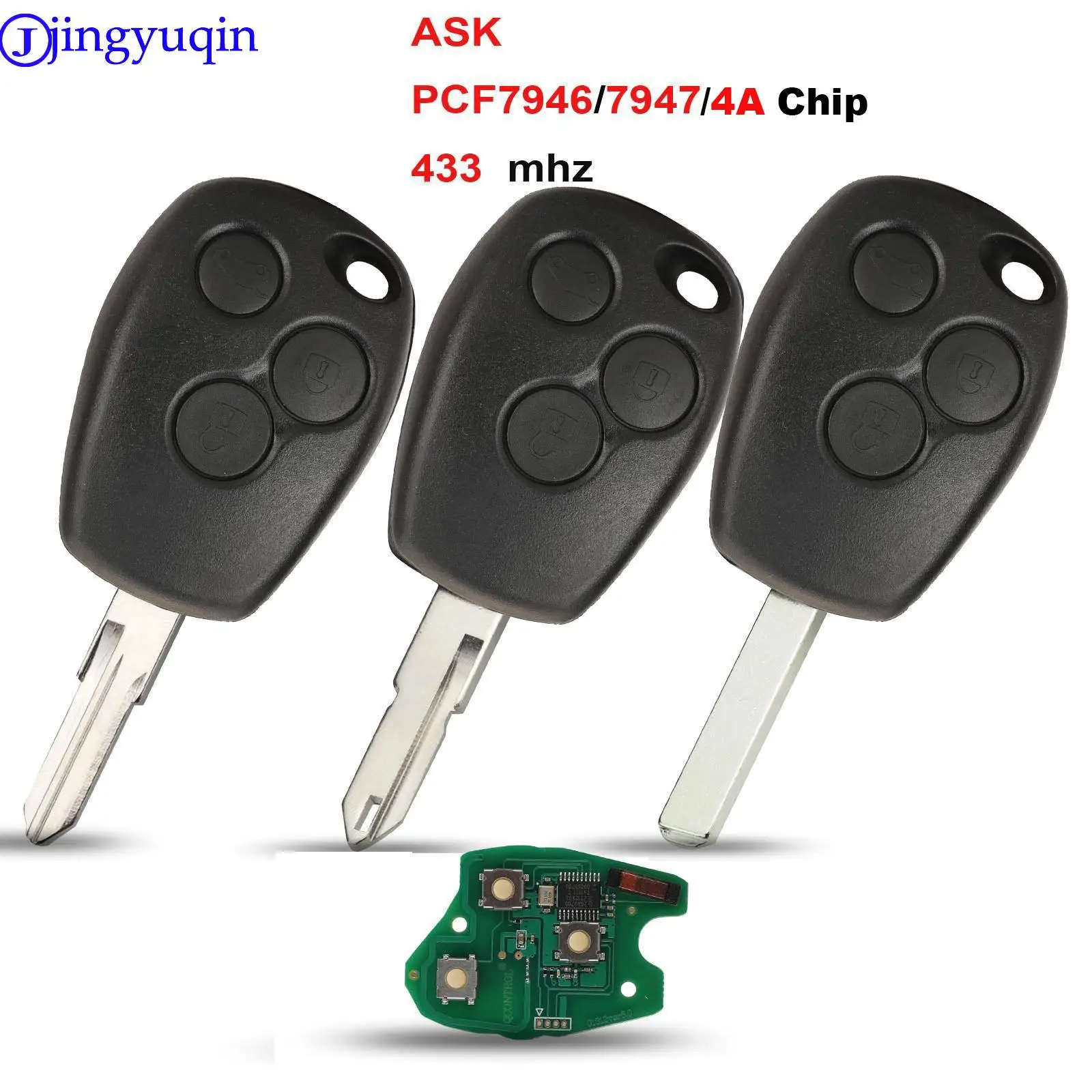Jingyuqin Fernschlüssel PCF7946/pcf7947/4A Chip 434 MHz Für Renault Trafic Vivaro Primastar Movano Ersatz Control Fob Keyless – Detail 2
