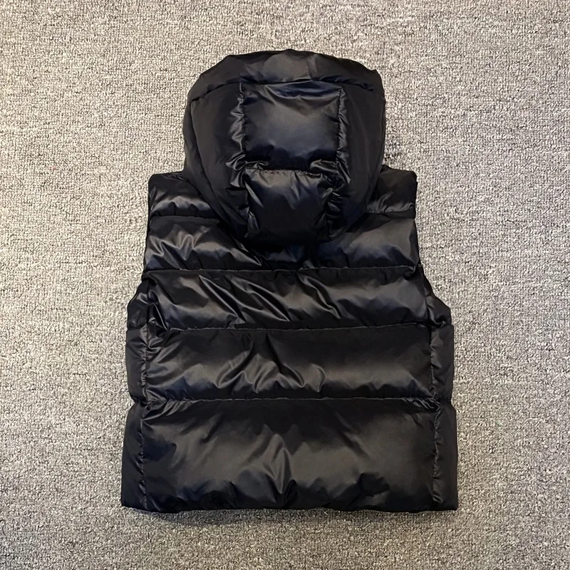 2025 Winter Girls Boys Cool Duck Down Hooded Vest Baby Kids Children Warm Waistcoat