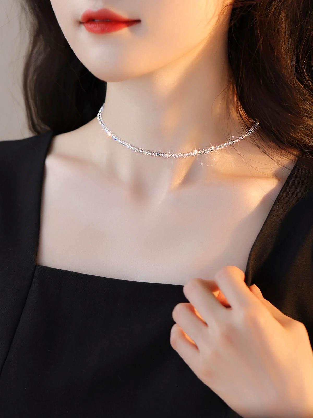 

Lii Ji Austrian Crystal Tiny Beads Sparkle Necklace 14K Gold Filled Women Wedding Minimalism Jewelry