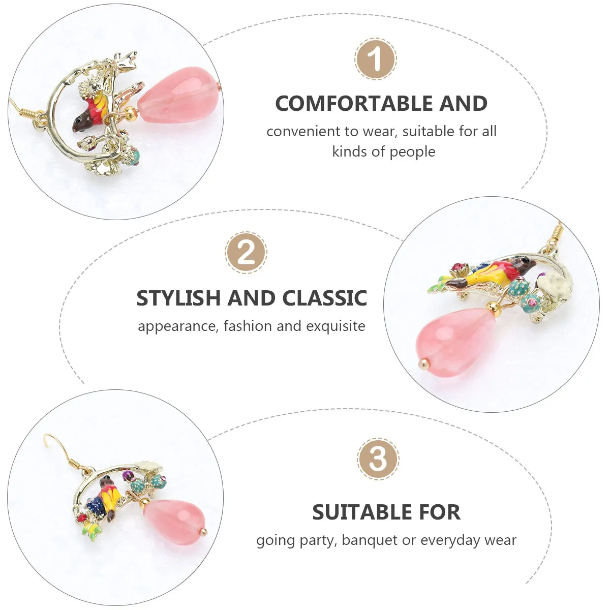 

1 Pair Ancient Ethnic Style Eardrop Vintage Ear Pendant Retro Fashion Dangler Chinese Inspired Party Banquet Wear Stylish