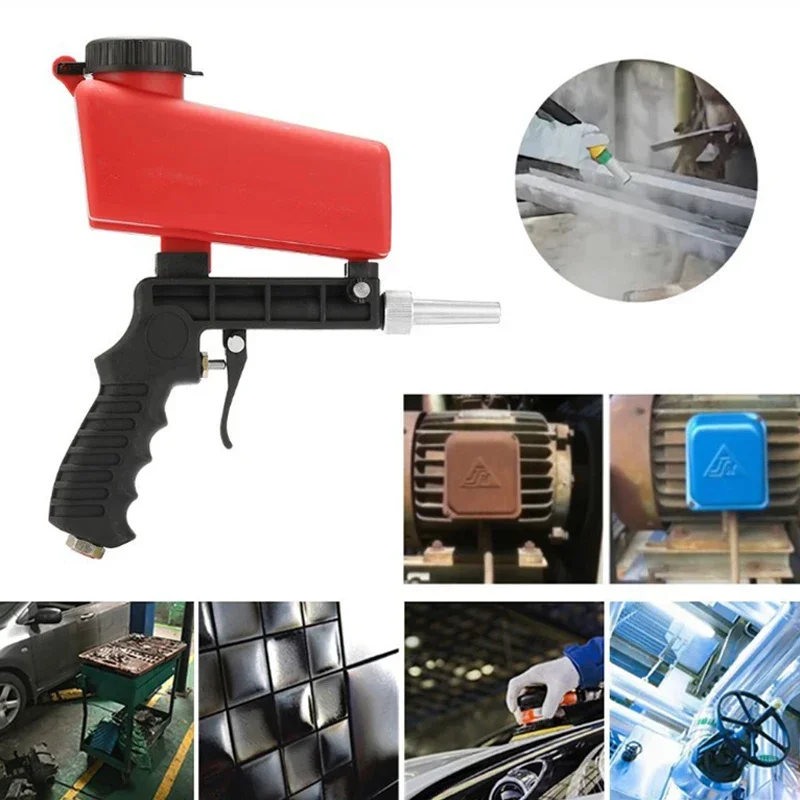Imagem -04 - Pneumático o Sandblasting Gun Portátil Mini Handheld Paint Spray Gun Gravidade Ajustável Areia Blaster Ferramentas Elétricas de Alta Pressã