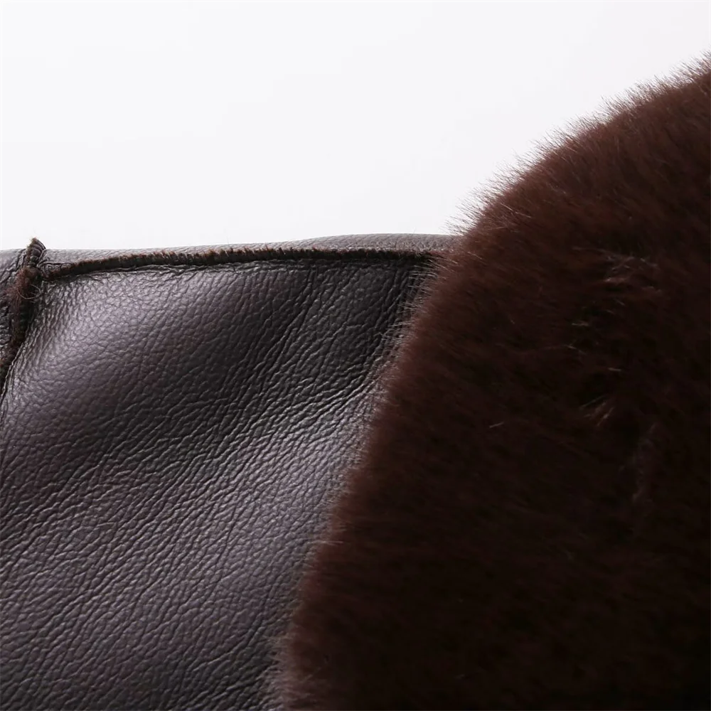 เสื้อแจ็คเก็ตหนังเทียม PU สองด้าน แขนยาว ปกพับ สไตล์ลำลองสำหรับผู้หญิง คอลเลคชั่นฤดูหนาว 2025