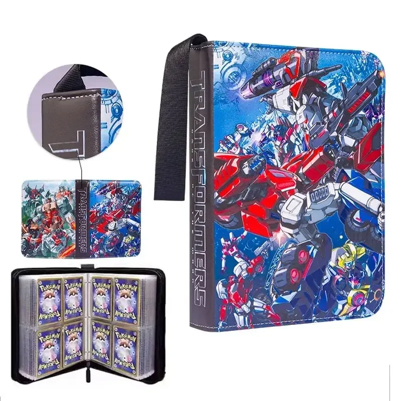 4 Grid Transformers Card Album Book High-capacity Can Hold 400Pcs Cards Binder Cards Zippe Anime High Definition Storage Book