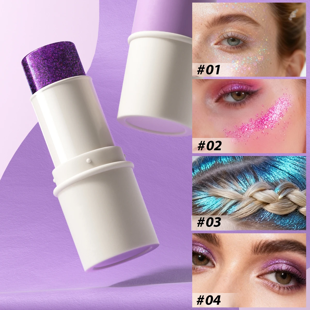 Paillettes scintillanti Glitter Gel Stick Ombretto Evidenzia viso Perla Colorata Corpo Palcoscenico Brillante Pittura Festival Trucco per feste