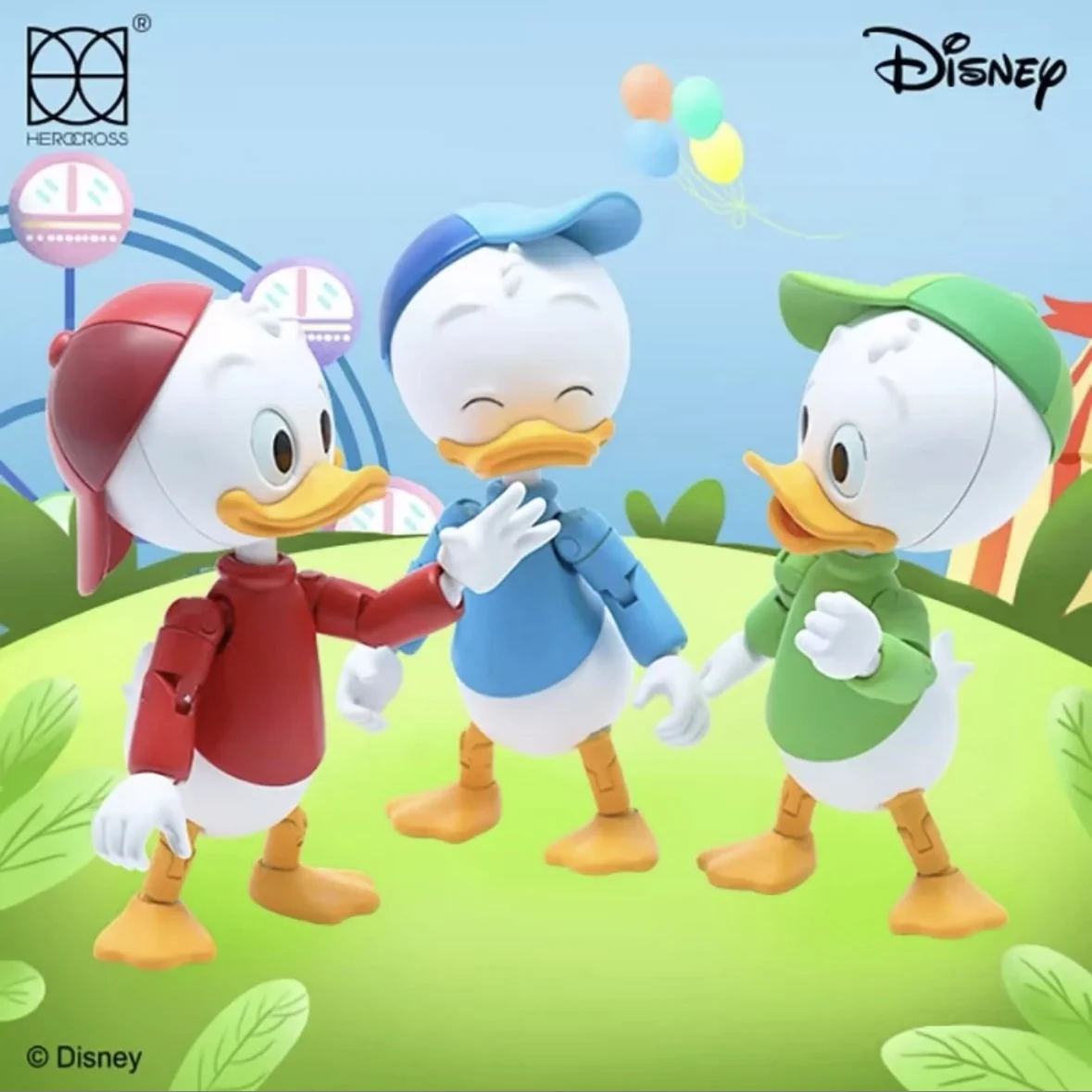 Disney Tales Donald Duck Club Huey Dewey Louie Anime Figures Gifts movable Toy Collect HEROCROSS Model Ornaments christmas gifts