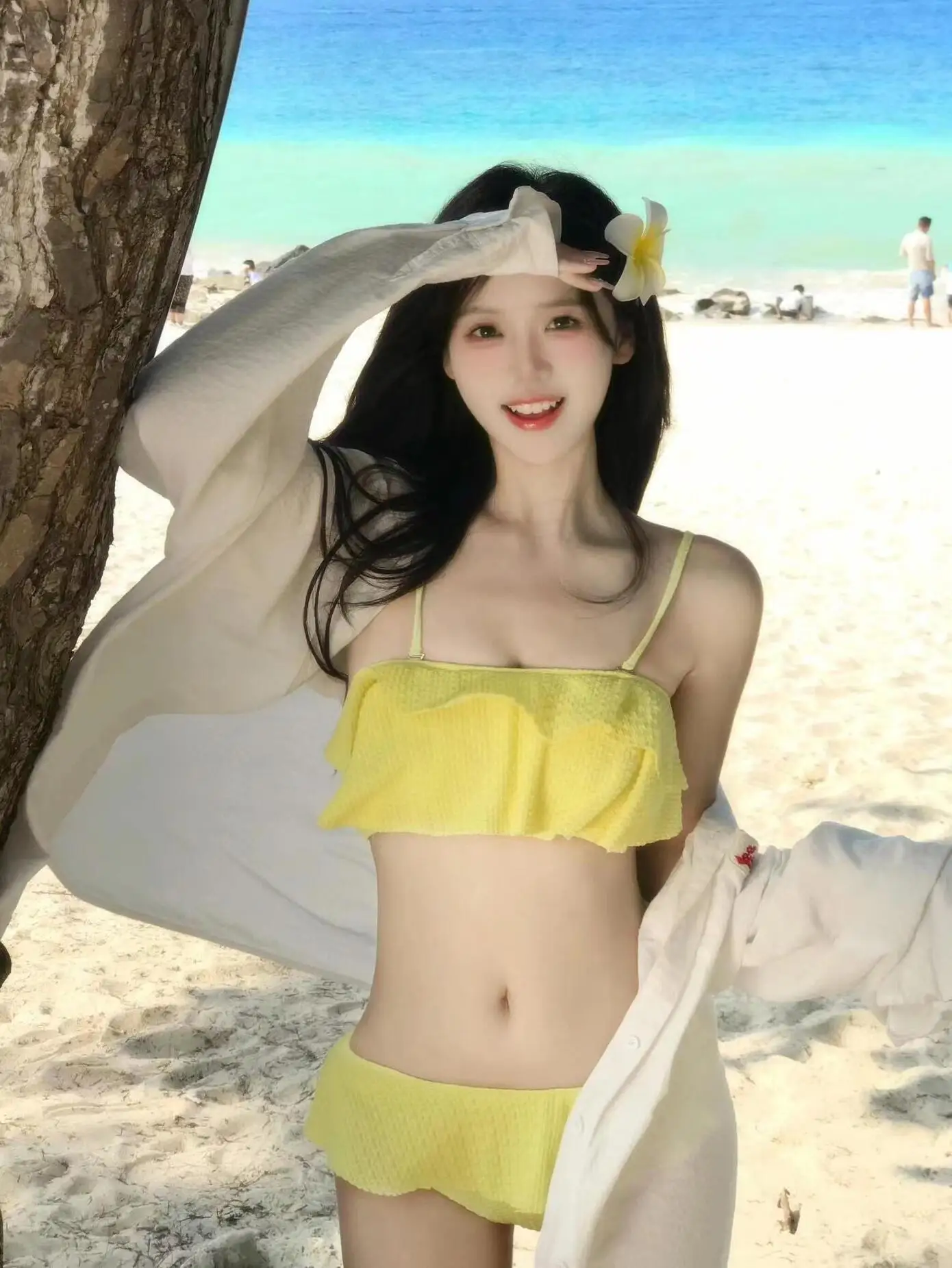 

Новый желтый купальник-бикини Dopne 2025 для девочек: роскошный комплект для плавания и отдыха на природе