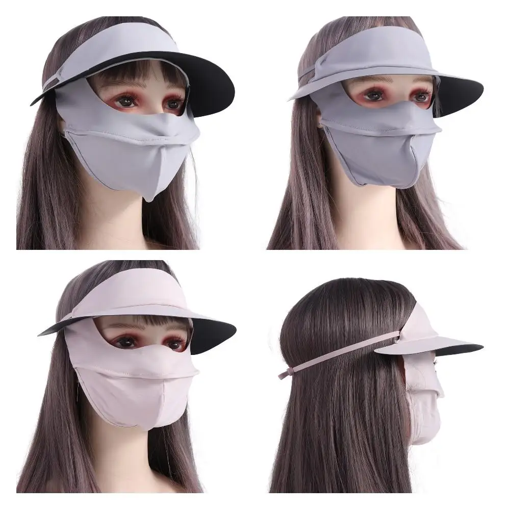 Sunscreen Face Scarf Ice Silk Mask Face Mask Solid Color Face Cover Eye Protection Sunscreen Veil Face Gini Mask Cycling