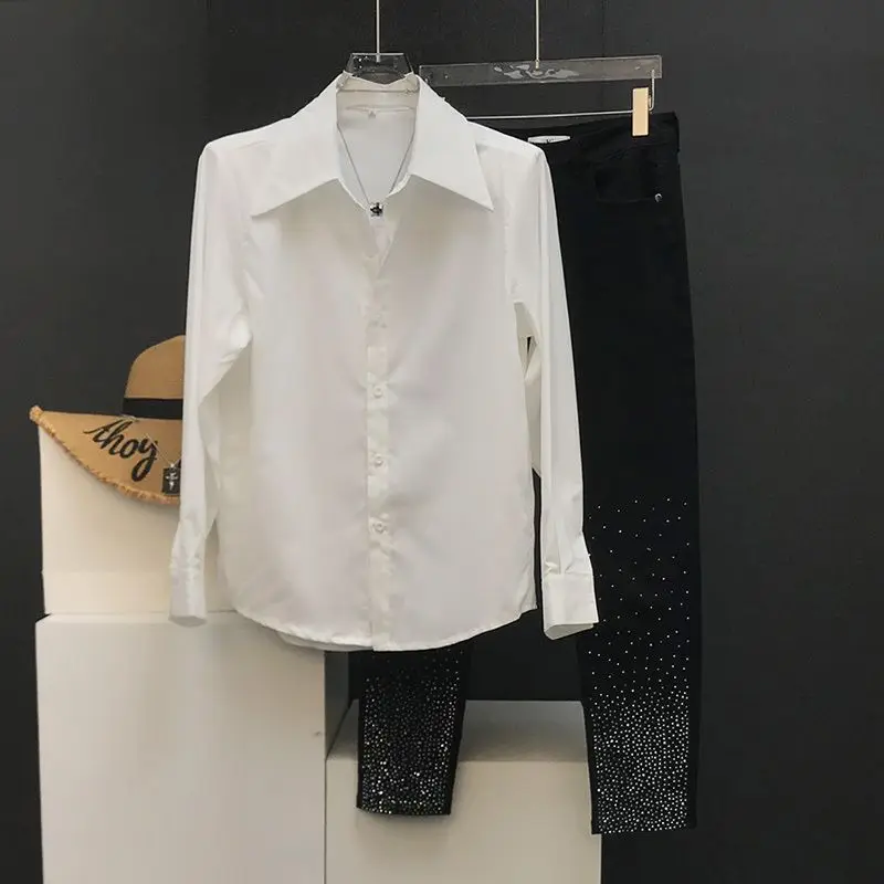 

Spring Autumn New Fashion Turn-down Collar Long Sleeve Solid Color Blouse Men's Clothing Casual All-match Korean Button Shirts