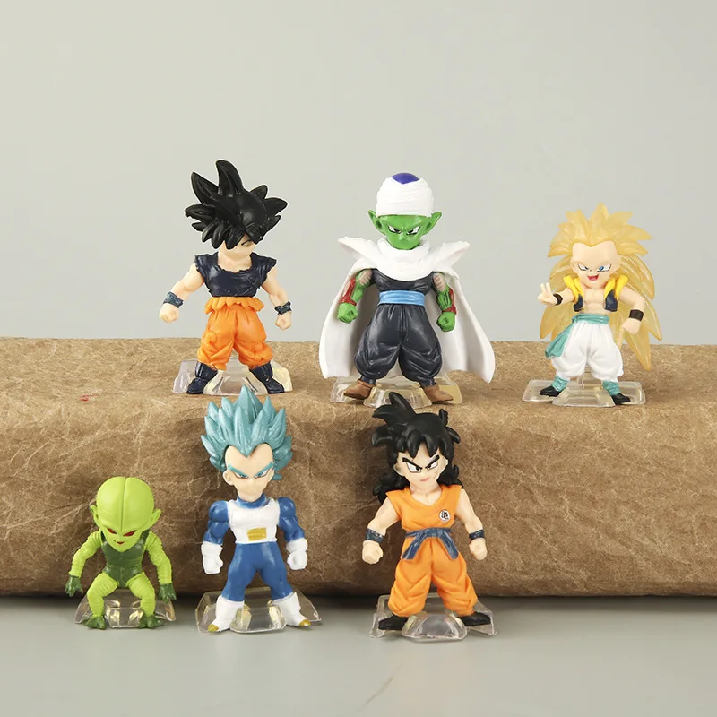 

6Pcs Anime Dragon Ball Z Action Figure Son Goku Vegeta Trunks Son Gohan Super Saiyan Mini Figurine PVC Collectible Model Toy 8cm