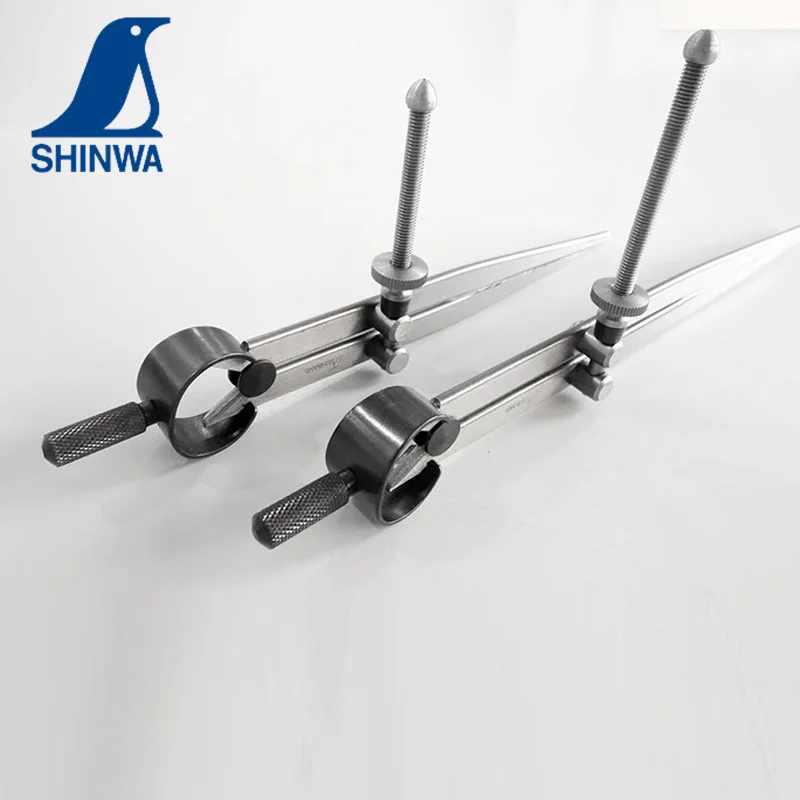 SHINWA Steel Gauge Spring Planning Wire Gauge Industrial Compass Drawing Line 15cm20cm