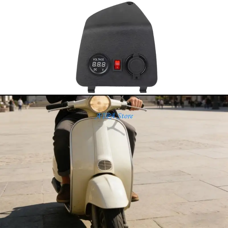 U13C Weather Resistant Motorcycle USB Adapter Double USB Outputs and Display for Riding Convenience