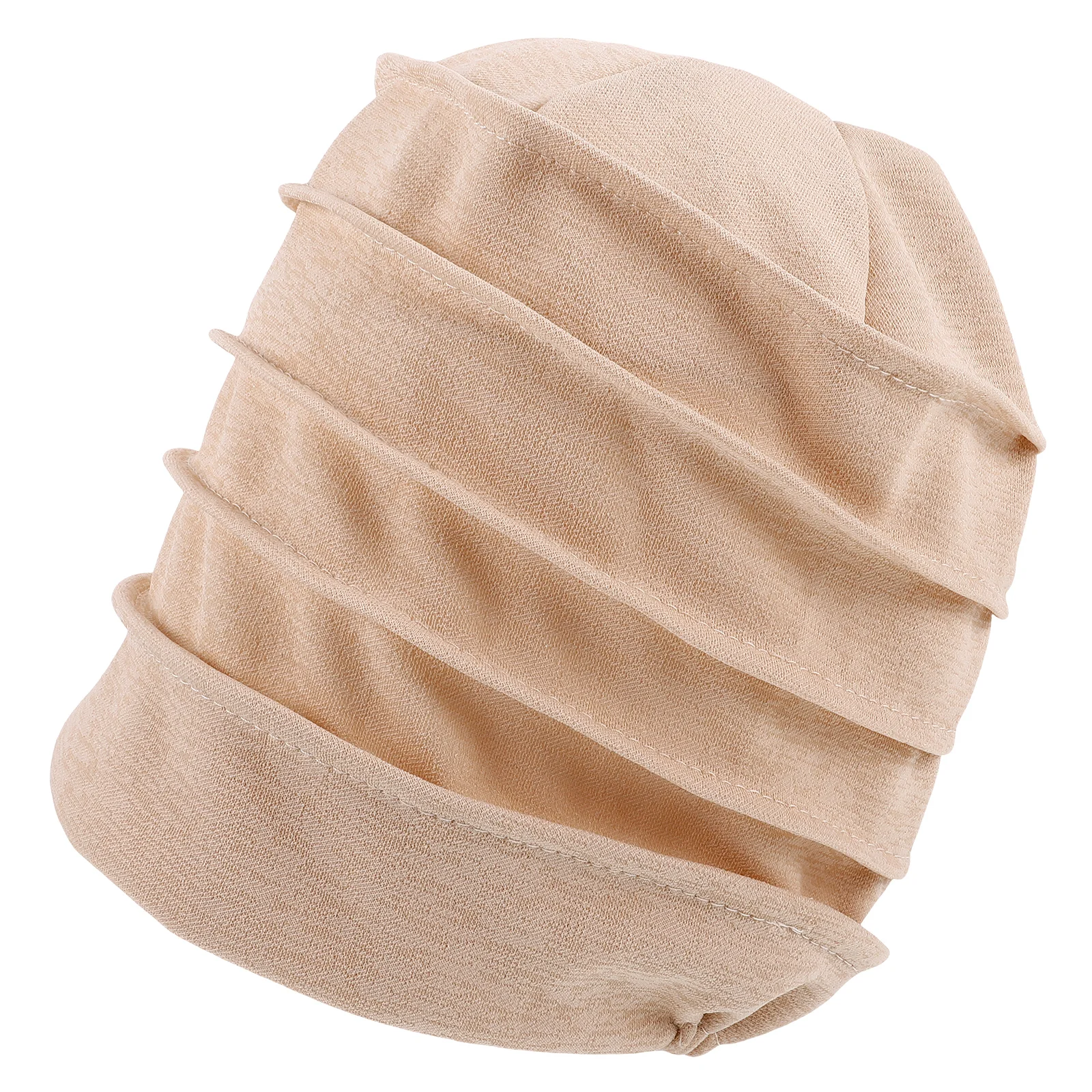 

Stylish Pleated Ladies Chemo Turban Head Wrap Cap Soft Comfortable Hair Loss Beanie Lightweight Sleep Bonnet Nightwear Cancer