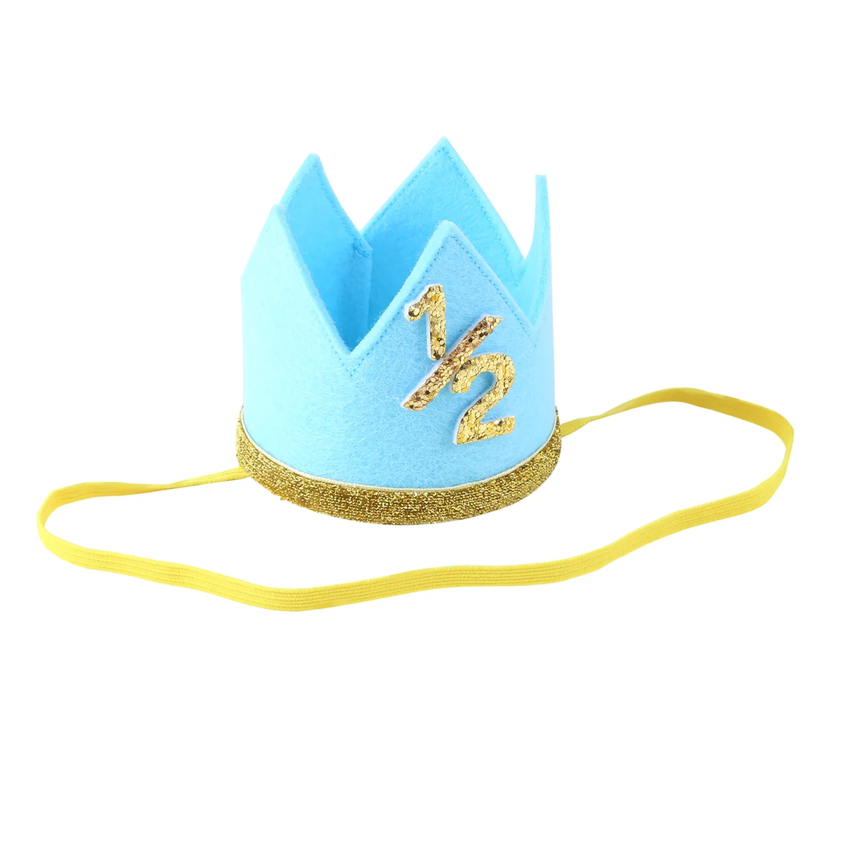 ABYK Newborn Infant Toddler Baby Girl Boy Half 1/2 First Second Third Birthday Crown Cake Smash Headband Hair Accessories blue