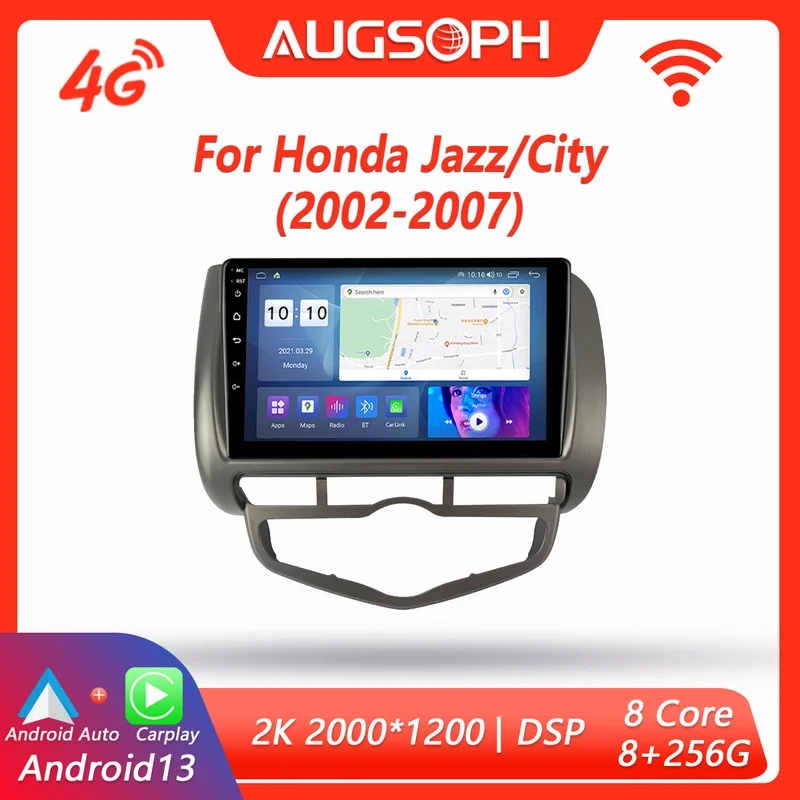 

Android 13 Car Radio for Honda JAZZ/city 2002-2007,9inch Multimedia Player with 4G WiFi Carplay & 2Din