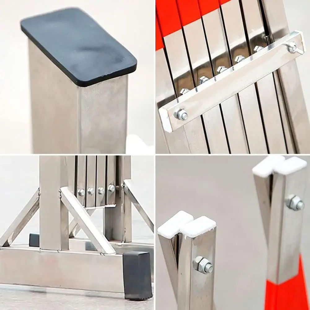 Portable Stainless Steel Traffic Barriers - Flexible Crowd Control Barricade Guards Easily Assembled Safety Barrier