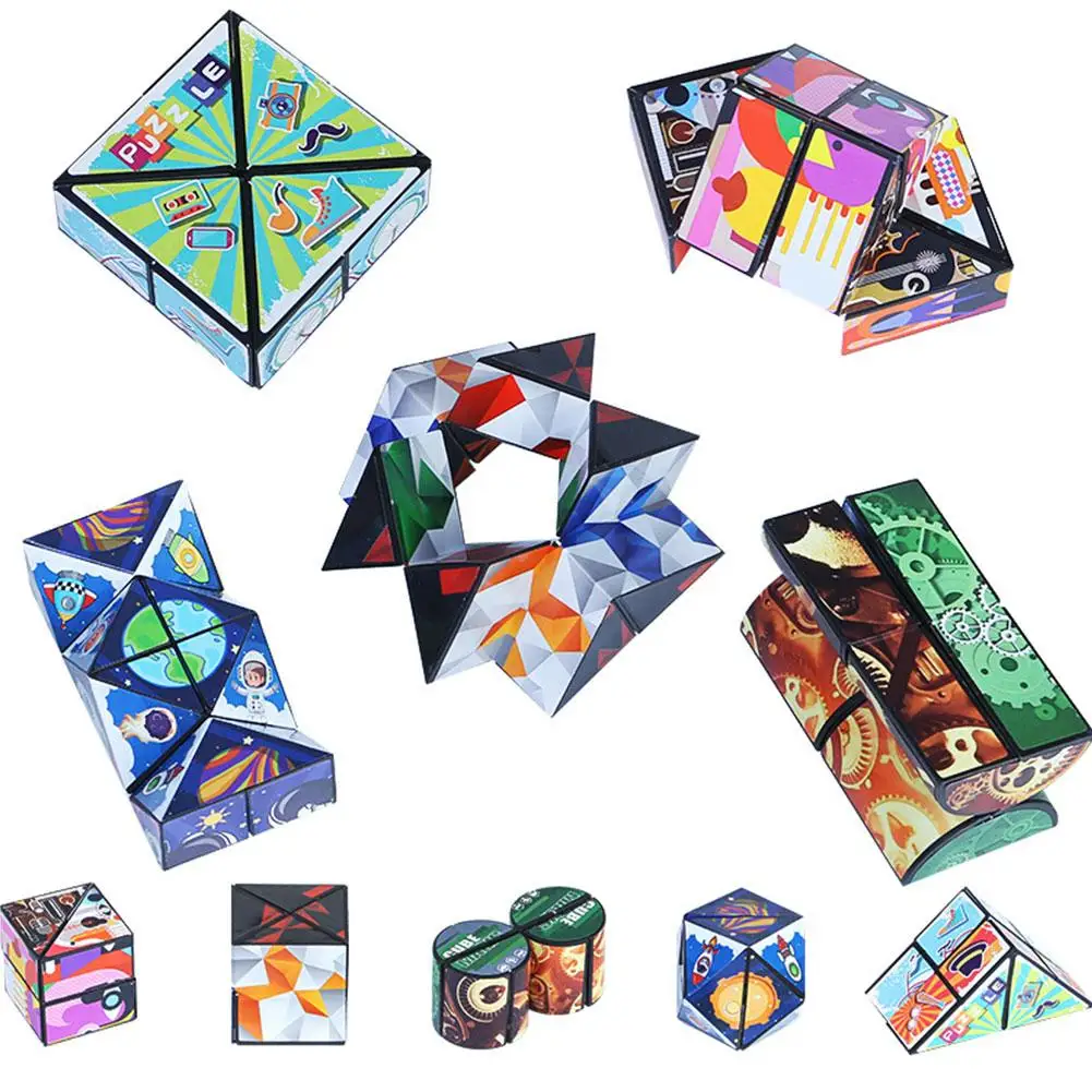Cubo magnético geométrico de estrella creativa, versátil, infinito, antiestrés, ansiedad, juguete de escritorio, material ABS, cubo mágico impermeable