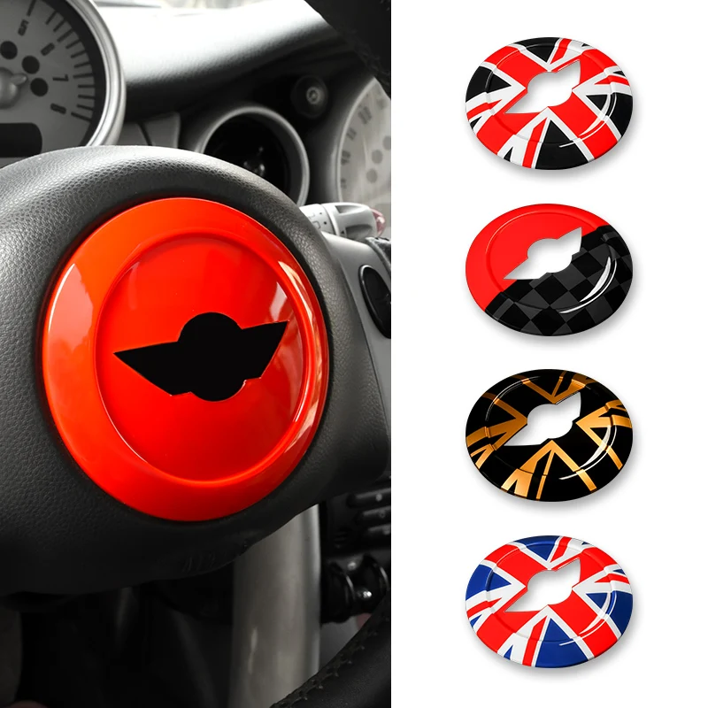 

Car Decals Steering Wheel Badge Emblem Cover Sticker For Mini Cooper R50 R52 R53 Center Logo Frame Trim Decoration Ring