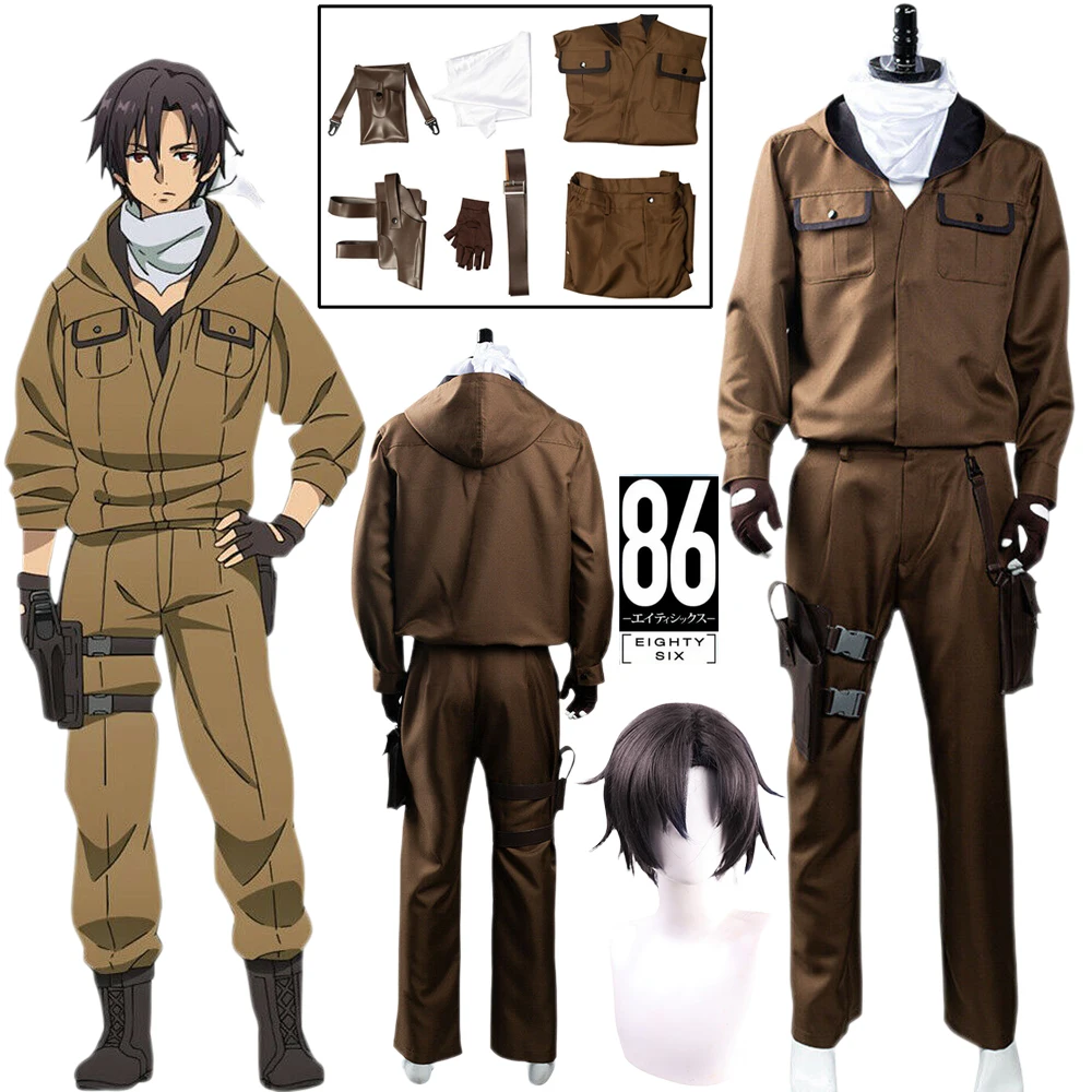 

Костюм для косплея Shinei Nouzen, аниме Eightysix Undertaker Reaper, парик, Республика Сан-Магнолия, ударный пакет, костюм с головой ружья