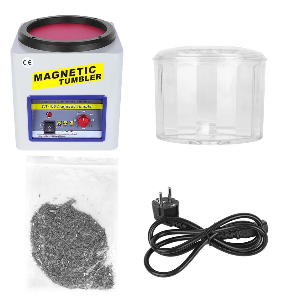 KT-185 Magnetic Tumbler Jewelry Polisher 2000 RPM Finisher AC 110V