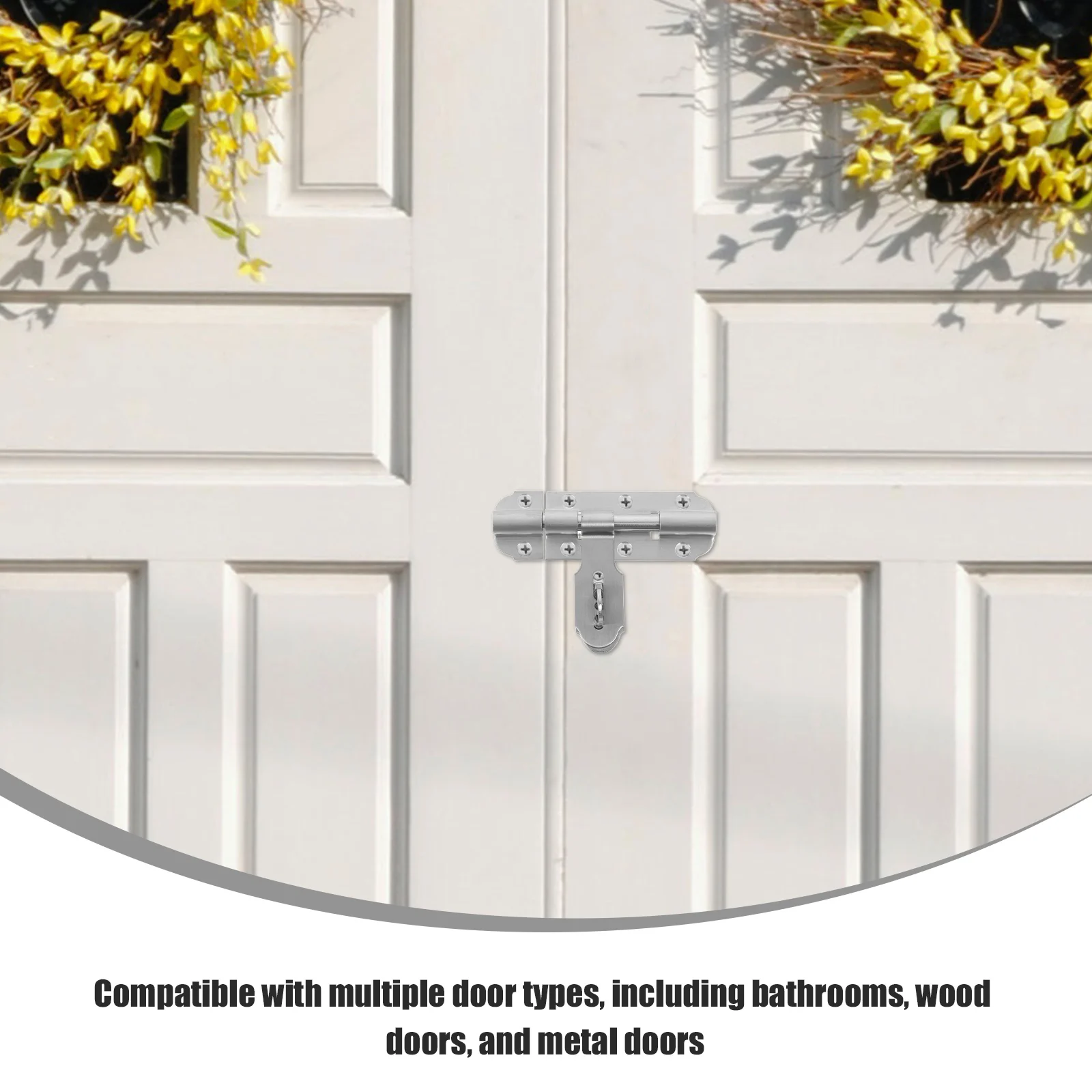

1 set Stainless Steel 304 Anti-Theft Door Lock Bolt Heavy Duty Thickened Design Suitable Various Environments Easy Installation