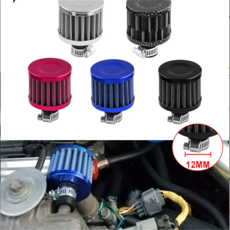 Universal Car Air Filter 12mm 25mm for Motorcycle Cold Air Intake High Flow Crankcase Vent Cover Mini Breather Filters