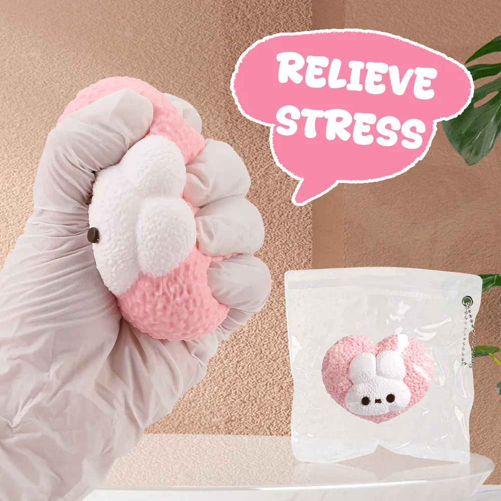 Juguetes antiestrés hechos a mano, blandos y pegajosos, animales para apretar, serie de pan, juguetes sensoriales para aliviar el estrés de dibujos animados, regalo para adultos